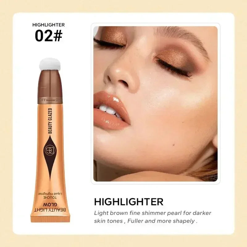 BEAUTY GLAZED 7 Colors Liquid Blush Stick Highlighter Multi Functional Make Up Pen Lip Cheek Waterproof Lasting Cosmetic