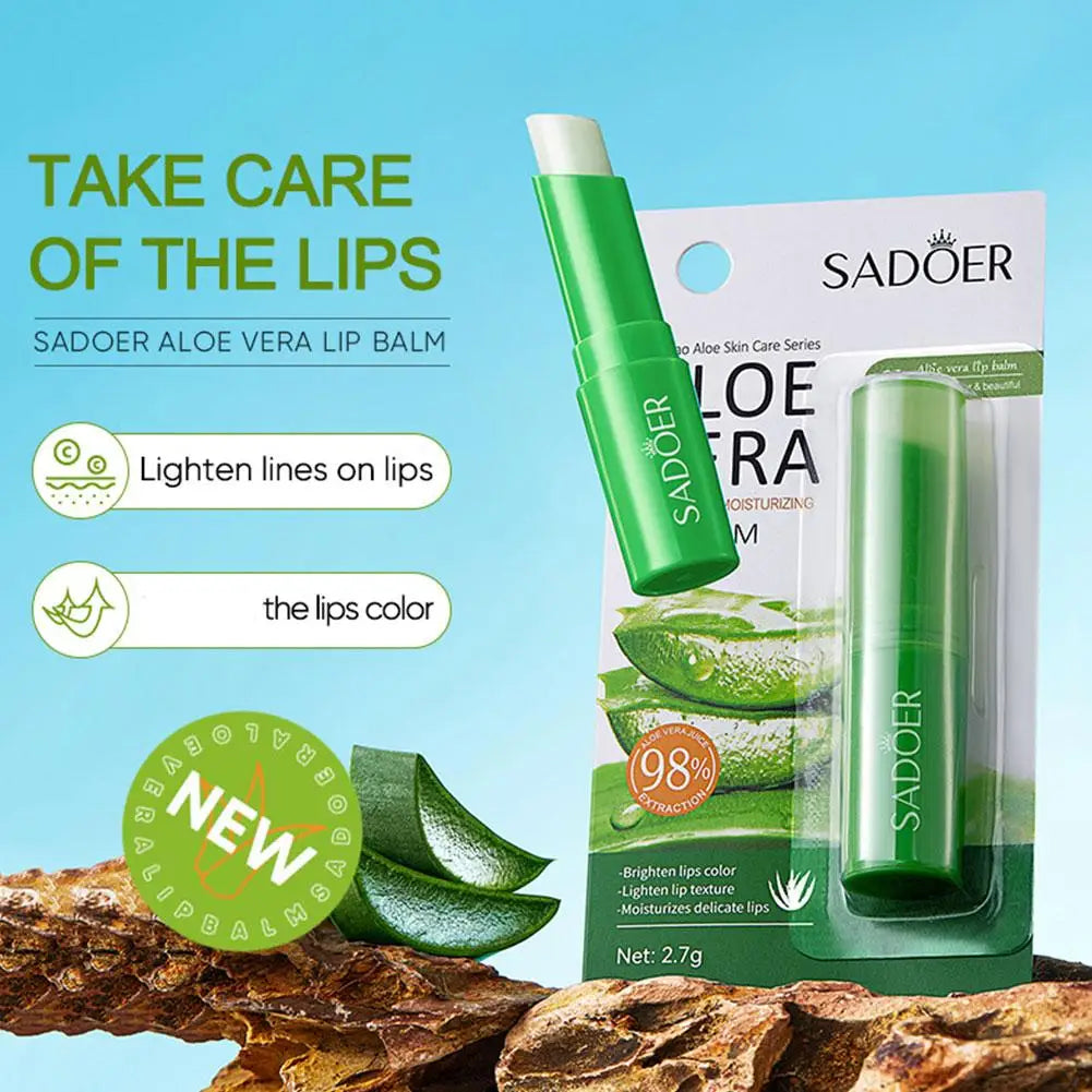 Refreshing hydrating repair lipstick Aloe Vera Vitamin essence Double Protection Moisturizing Water Lip Balm beauty skincare