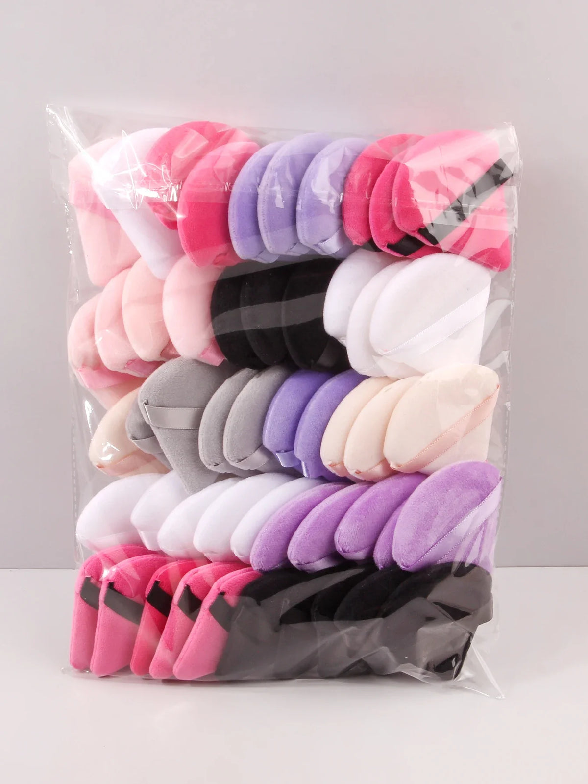 50Pcs Mixing colors randomly Triangle Powder Puff For Loose Powder Liquid Cosmetic Soft Plush Powder Puff Makeup Foundation Puff