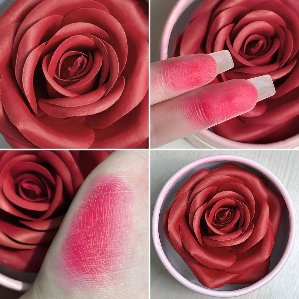 2pc Petal Blush Palette set with brush,Highgloss Contouring Cream Contour Makeup Rouge for Women Beauty Cosmetics Makeup Palette
