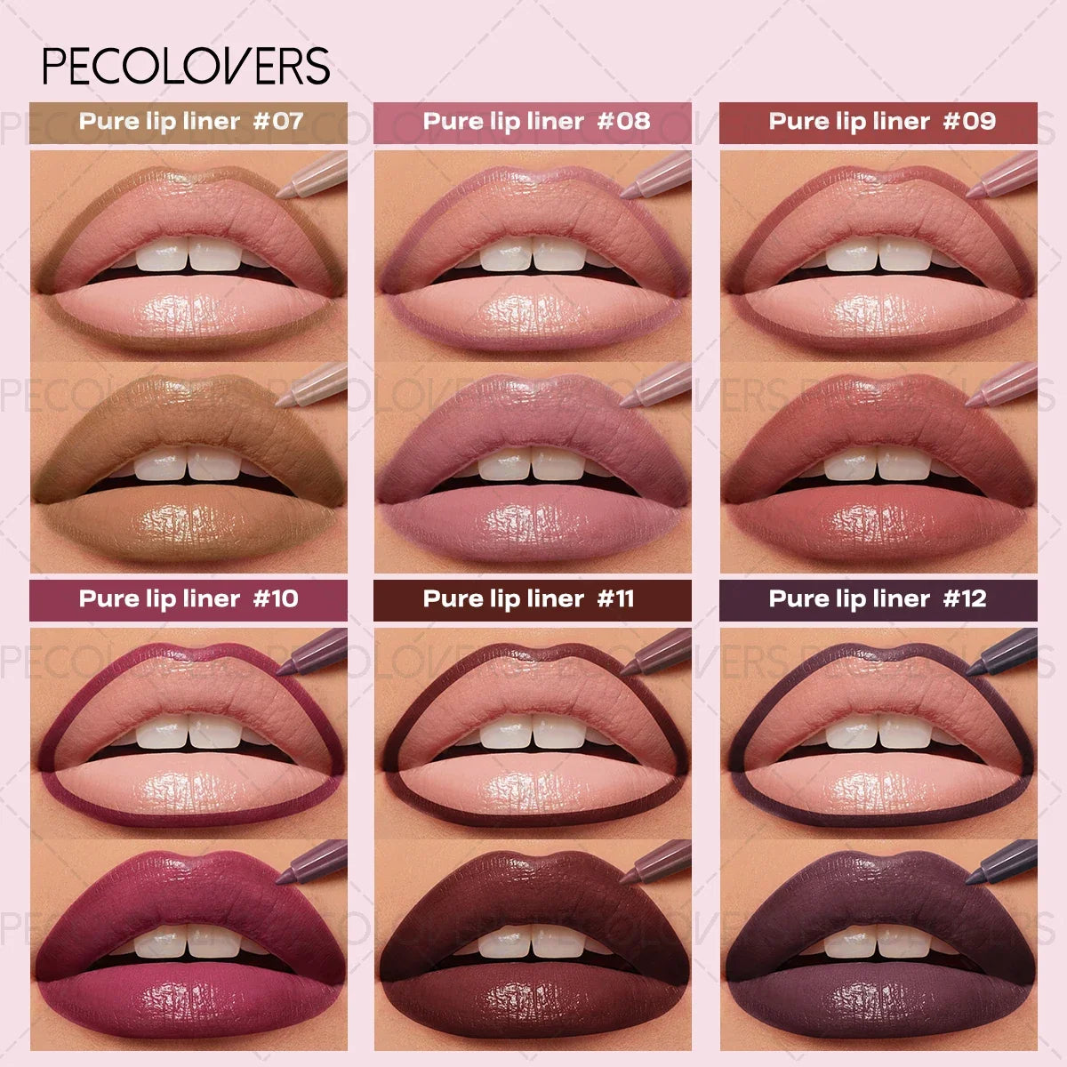1PC 2-in-1 Lip Liner&Lip Gloss Pen-Matte Colors&Waterproof Long-Lasting ,Velvety Pencil for Plump Lip Outline, Easy Application