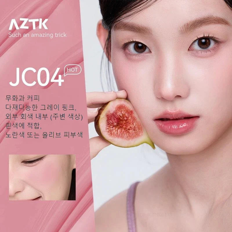 AZTK Blusher Color Face Makeup Rendering Liquid Blush JC04 Moisturizer Longlasting Beauty Expands Contracts Cheek Cosmetics