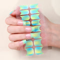 16Tips Full Cover French Nail Polish Strips Gradient Glitter Nail Stickers Self Adhesive Manicure Decoration Nail Art Decals
