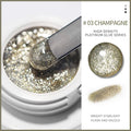 1 Bottle Silver Golden Metal Nail Painting Gel Soak Off Emboss UV Glitter Gel Reflective Professionals Painted Nail Gel Polish