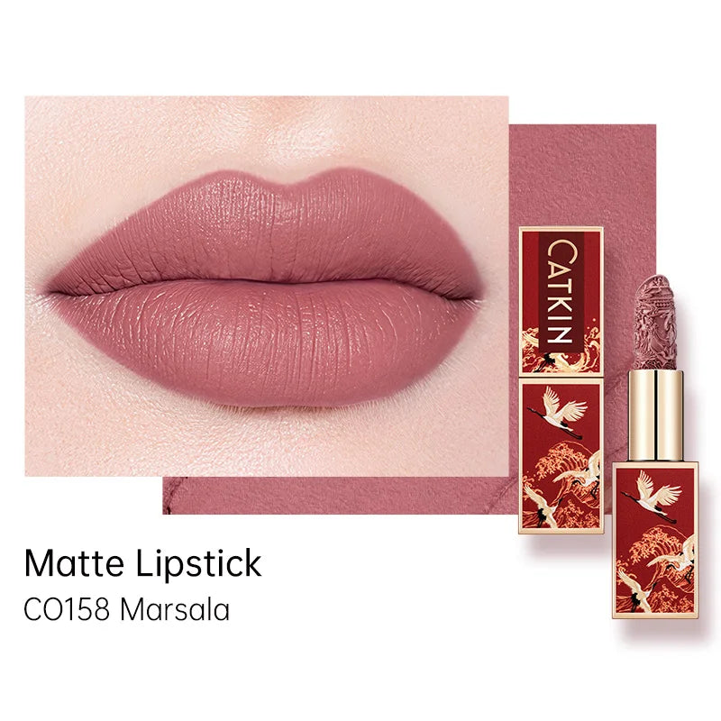 CATKIN Makeup Velvet Matte Lipstick, Hydrating Satin Long Lasting lipstick with Smooth and Creamy Texture