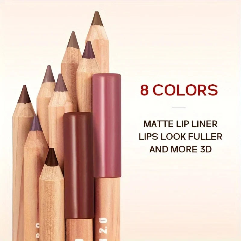 Matte Lip Liner- Long-Lasting, Easy to Color, Includes Sharpener - Perfect for a Flawless Finish! Pudaier Lip Contour 2.0