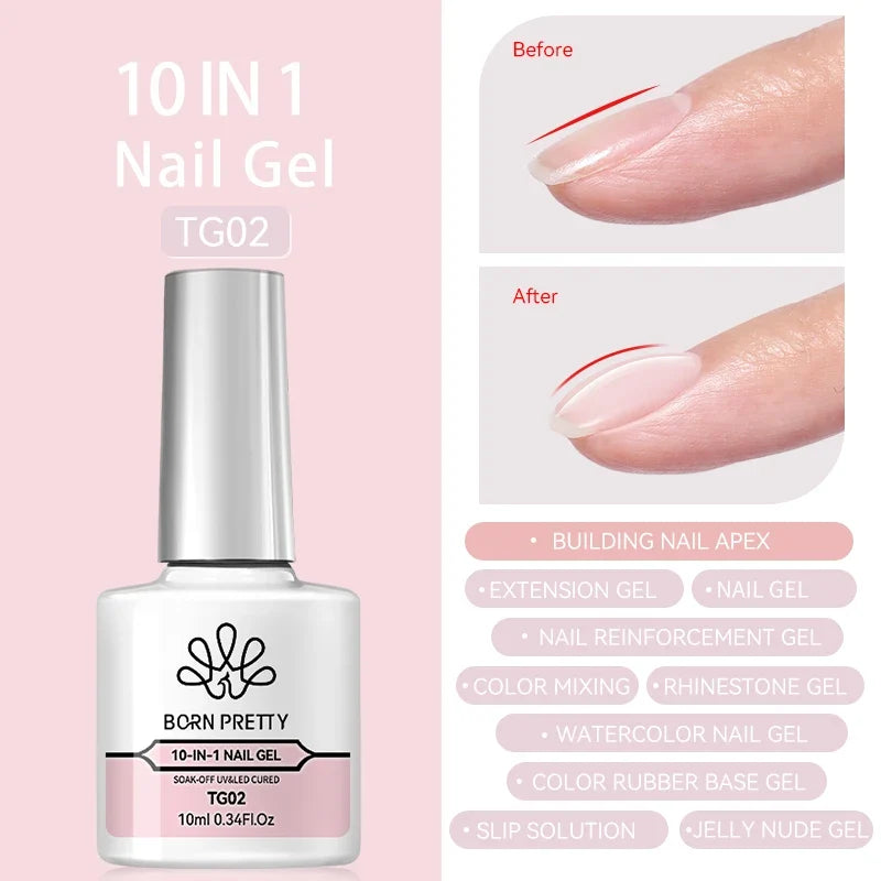 BORN PRETTY 10ml Blood Red Jelly Gel Nail Polish Halloween Nails Art Gel Polish Sheer Translucent Nail Gel for Winter Manicure