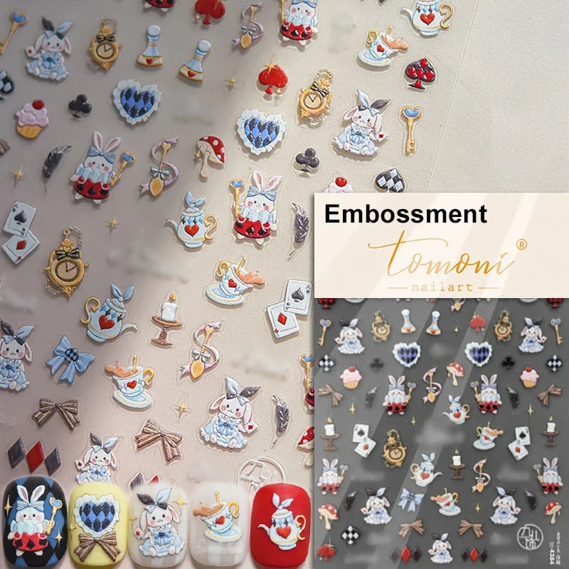 1pcs 5D Japanese Kawaii Bear Nail Art Stickers Brown Cartoon Animals Self-Adhesive Nail Decoration Decals DIY Slider Accessories
