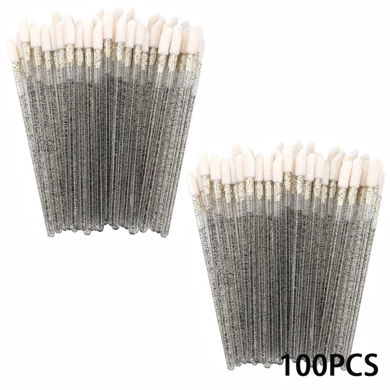 100/300PCS Crystal Lip Brush Lipstick Gloss Applicator Wands Wholesale For Eyelashes Extension Tool Kits Makeup Accessories