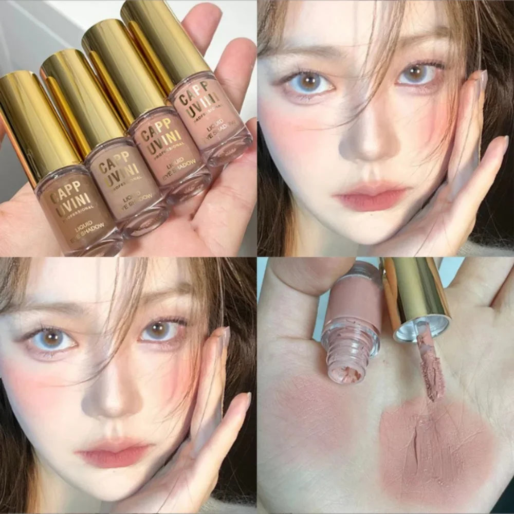 Cappuvini Liquid Eyeshadow Matte Pearlescent Fine Sparkling Long-Lasting Makeup Eye Shadow Highlighter