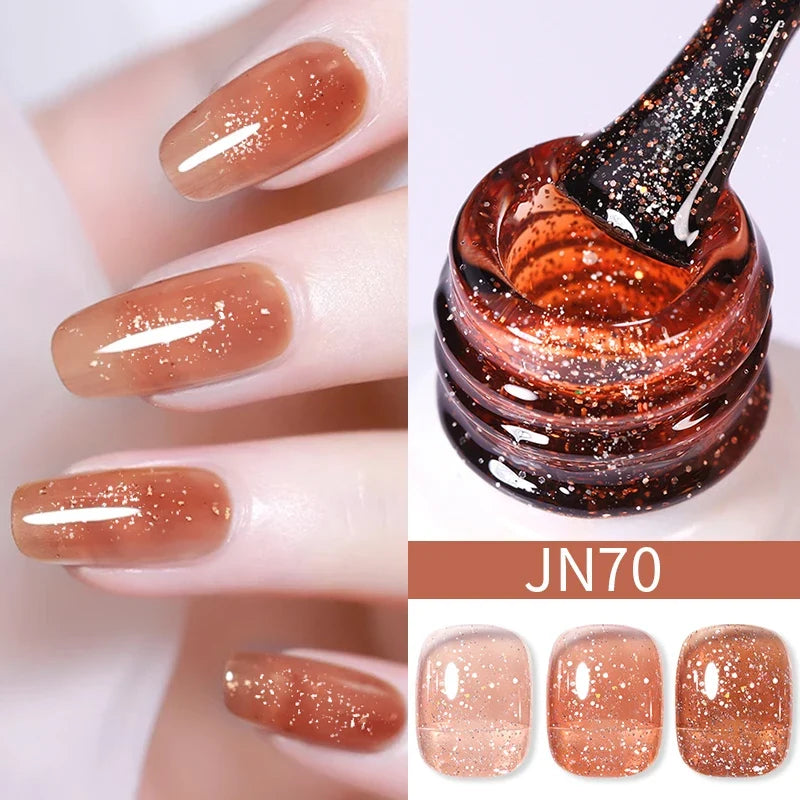BORN PRETTY 10ml Blood Red Jelly Gel Nail Polish Halloween Nails Art Gel Polish Sheer Translucent Nail Gel for Winter Manicure