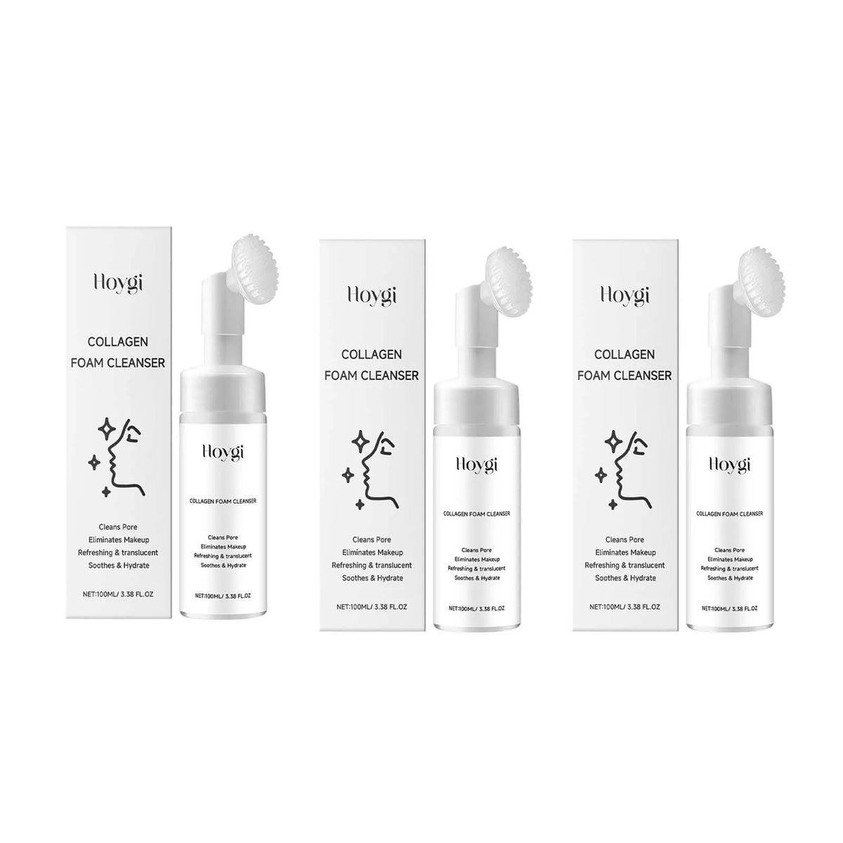 Collagen Facial Cleanser Mousse Deep Cleansing Skincare Controls Oil Moisturizing Firming Face Wash Foam Cleanser Skin Care