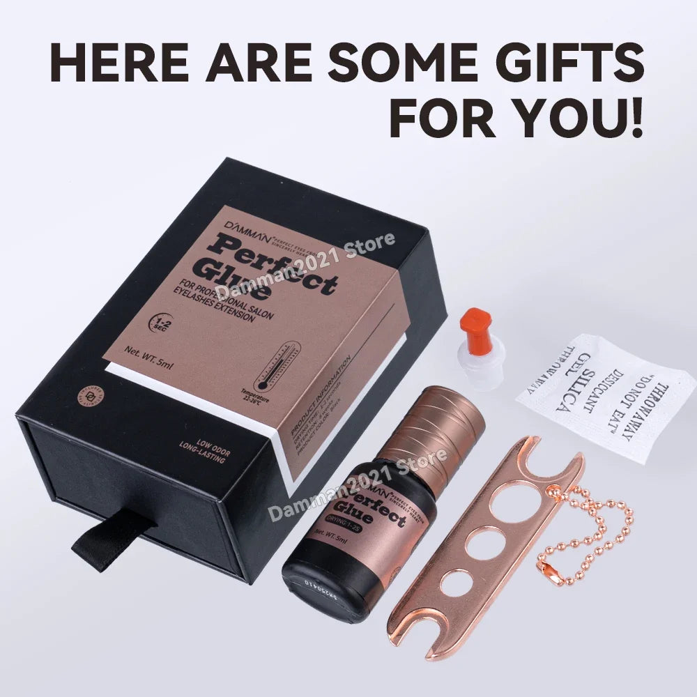 Damman Lash Gule for Eyelash Extension Low Stimulation Lash Extension Glue Professional Eyelash Glue Retention time 8-10 Weeks