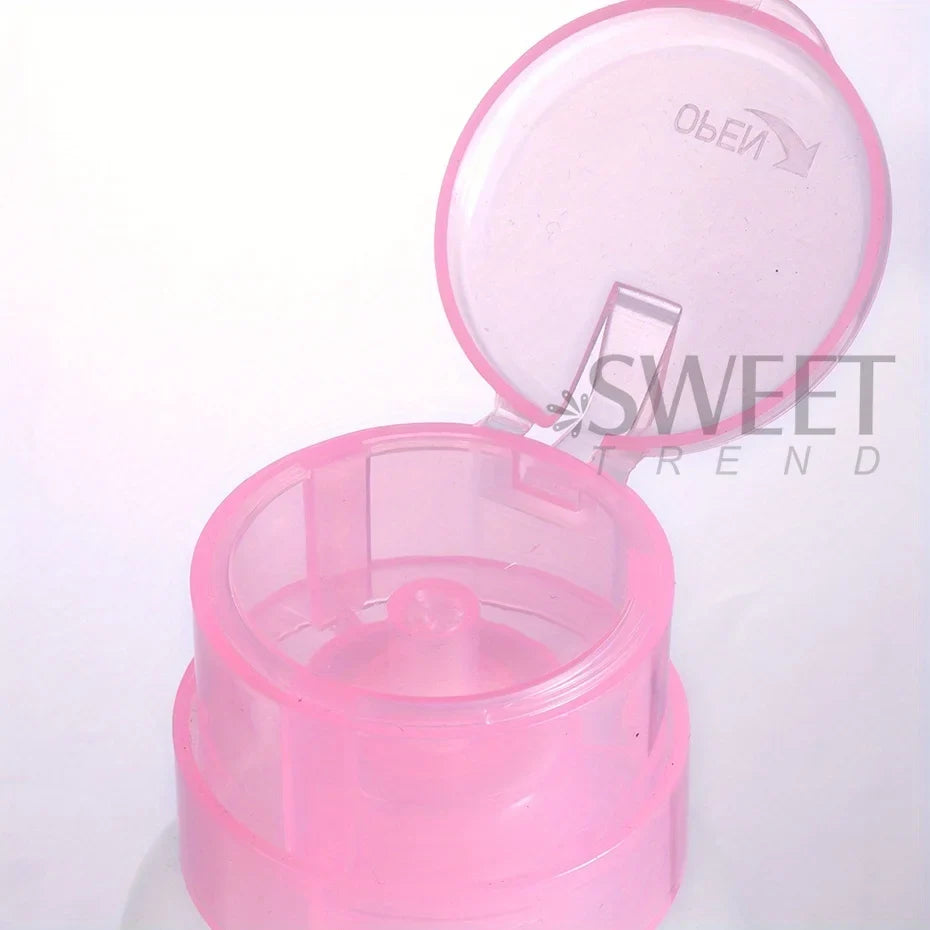 100/200ml Empty Press Pump Dispenser Plastic Lockable Leak-proof Nails Polish Remover Pressed Bottle Makeup Tools Liquid Storage