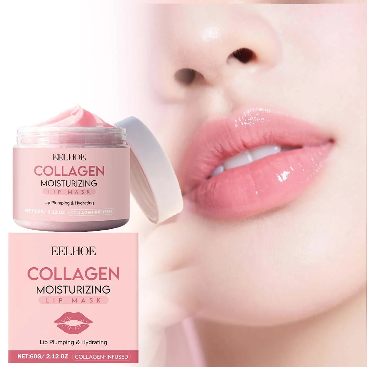 Collagen Lip Mask Overnight Repair Moisturizing Nourishing Treatment for Dry Flaky Lips Women's Lip Care Essential Fade Lip Line