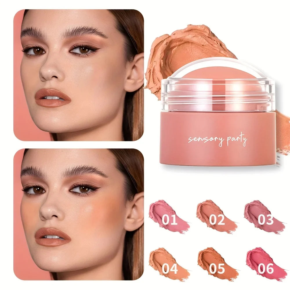 6 colors Waterproof Blush Cream - Long-Lasting, Multi-Use Makeup for Women