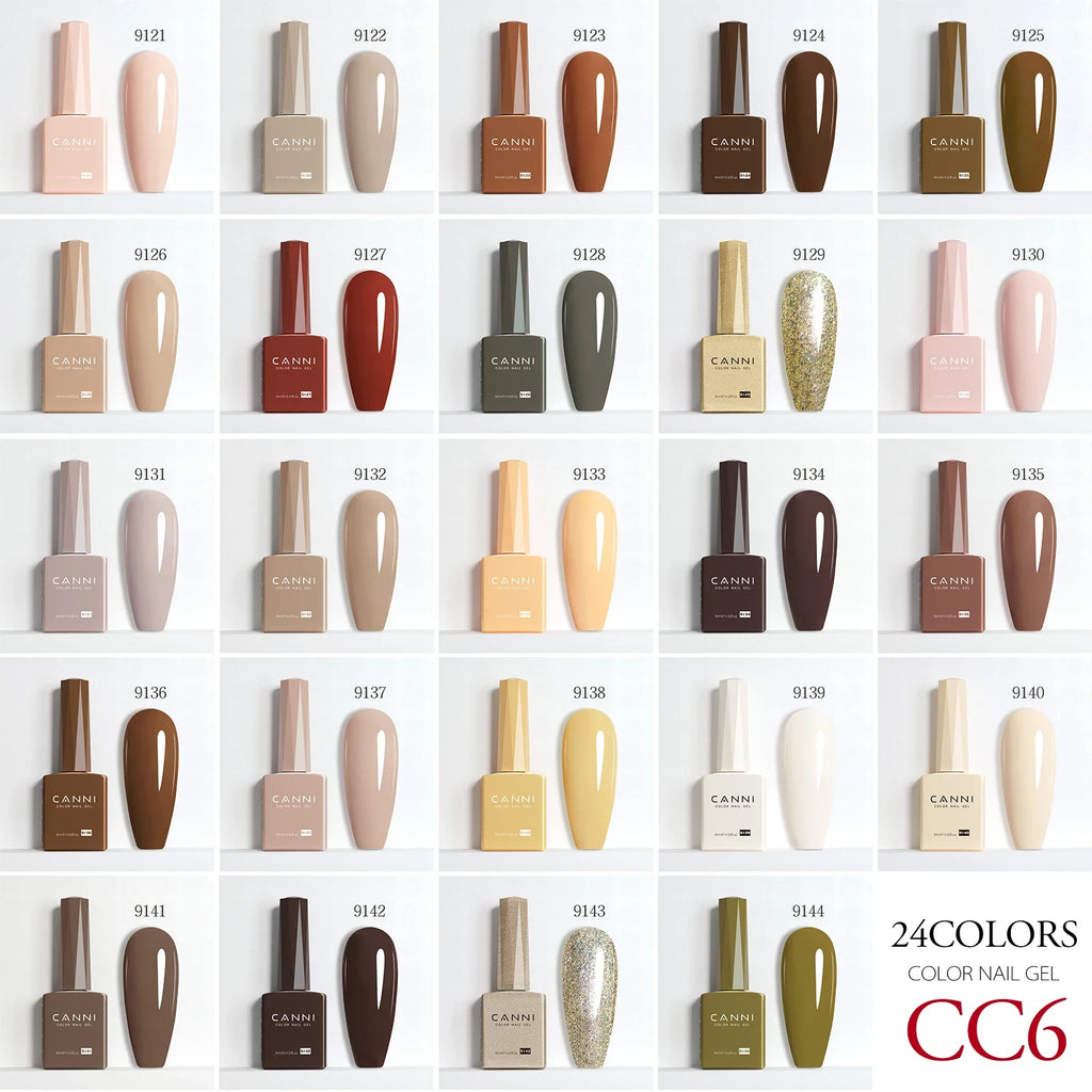 CANNI Hema Free Nail Gel Polish Fall Color Collection Semi Permanent Diamong Long Wear Top Coat Red Gorgeous JellyNude Color 9ml