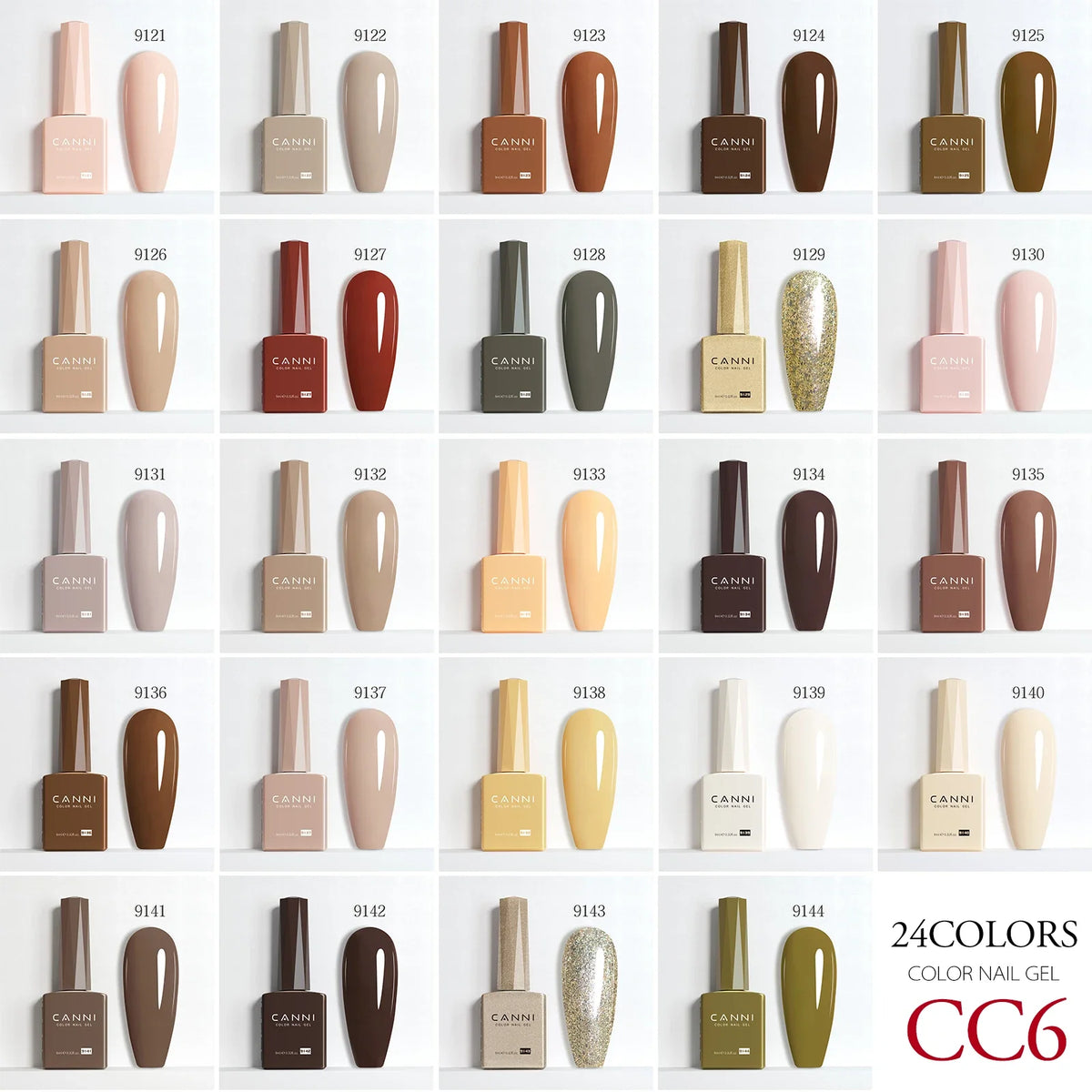 CANNI Hema Free Nail Gel Polish Fall Color Collection Semi Permanent Diamong Long Wear Top Coat Red Gorgeous JellyNude Color 9ml