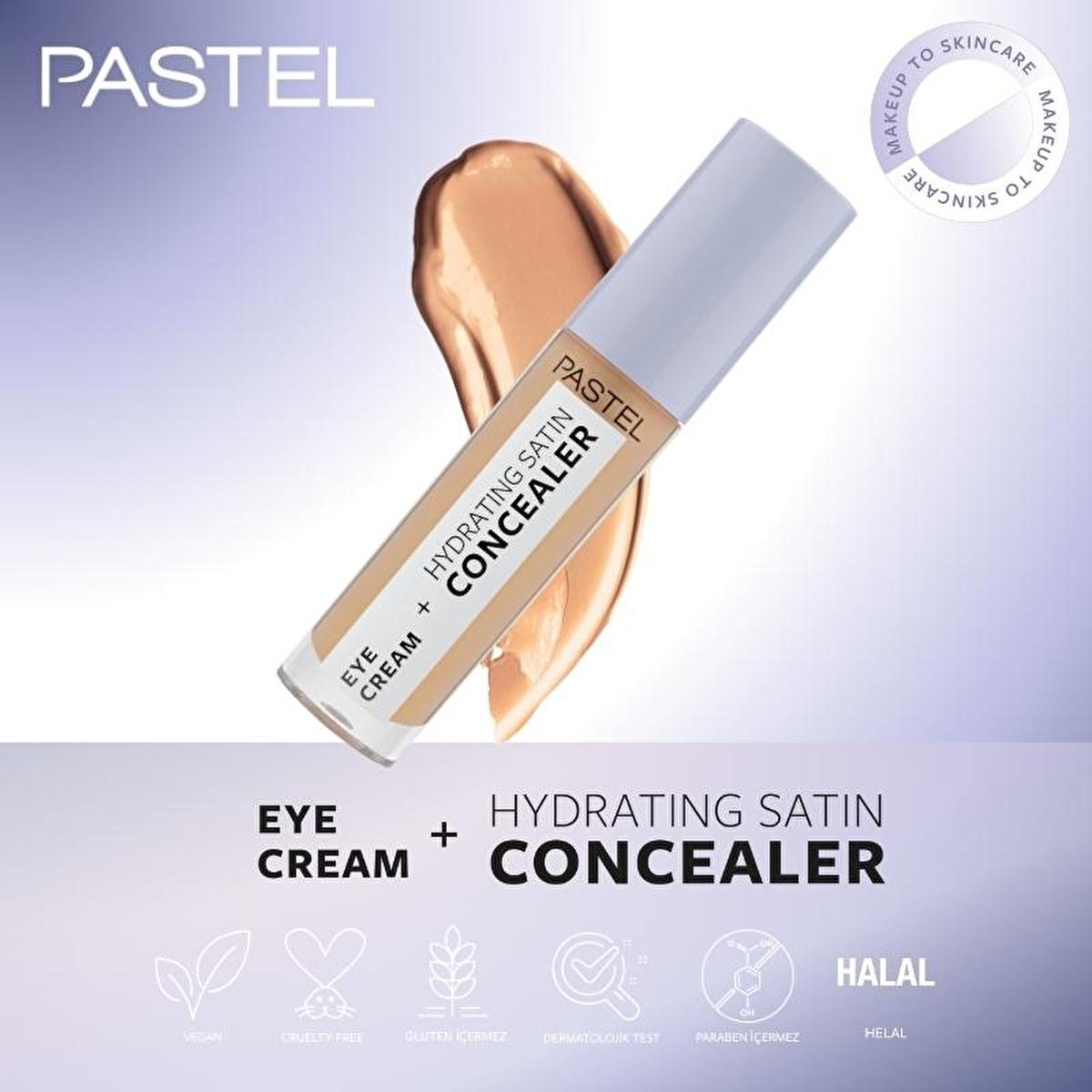 Pastel Makeup Eye Cream Concealer: 2-in-1 Hydrating Satin Concealer & Brightening Eye Cream for Dark Circles