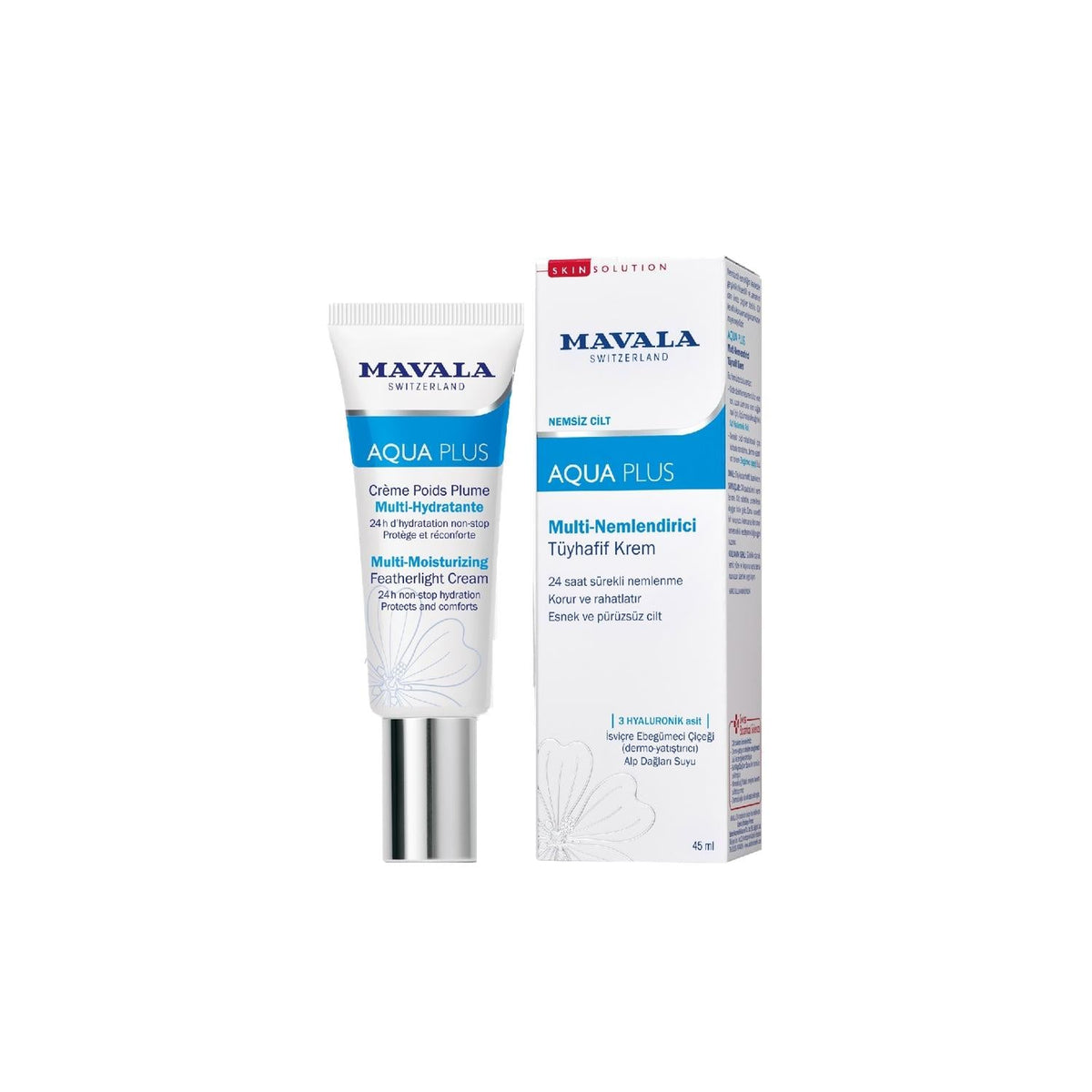 Mavala Aqua Plus Multi-Moisturizing Cream - Lightweight Hydration for Dry Skin - 1.52 fl oz