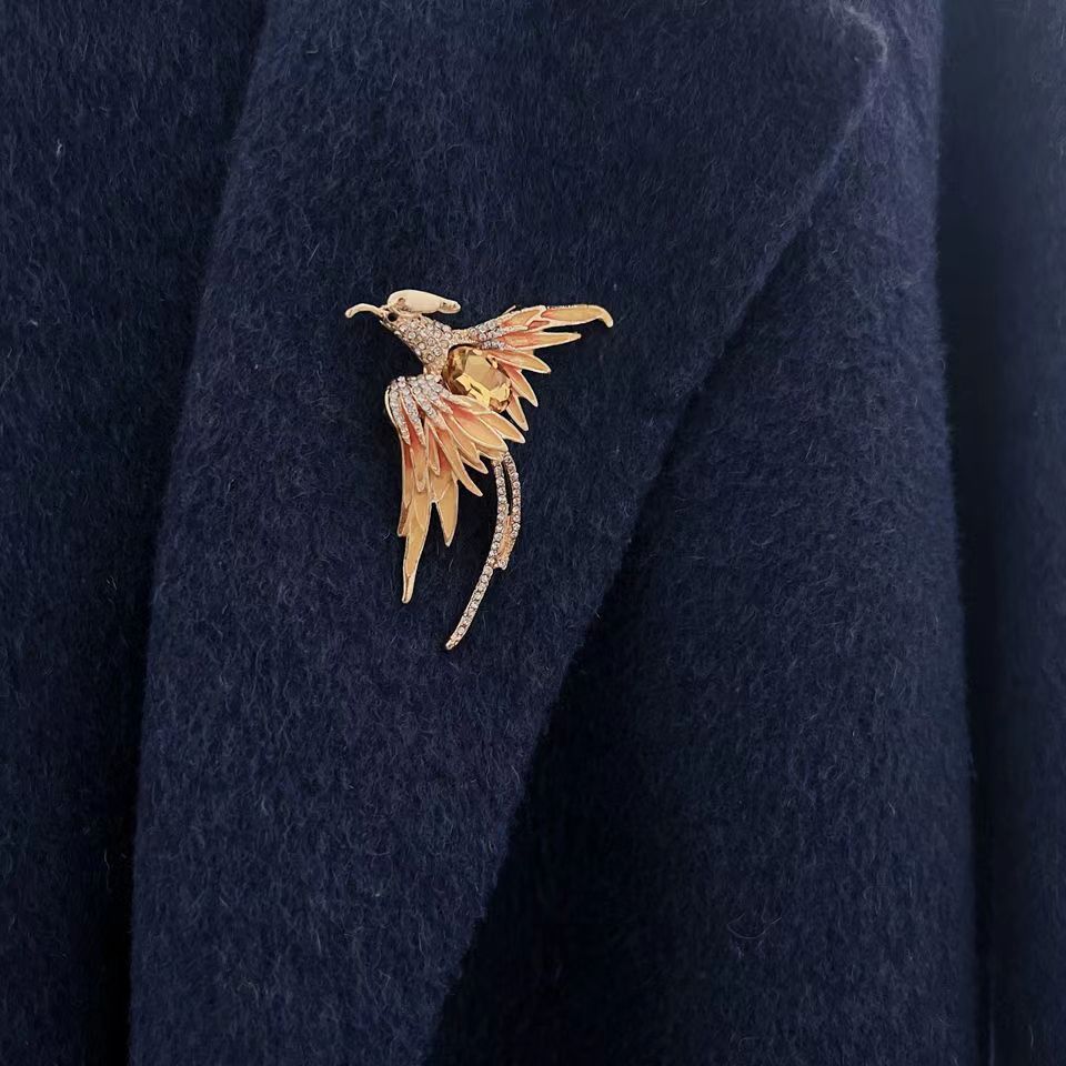 Elegant High-grade Oil Painting Phoenix Brooch