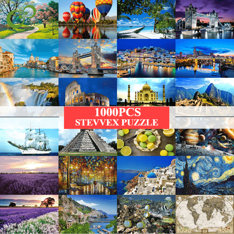 New Modern Stevvex Puzzles 1000 pieces Assembling picture Landscape puzzles toys for Adults Children Kids Educational Games Toys With Cities and Natures