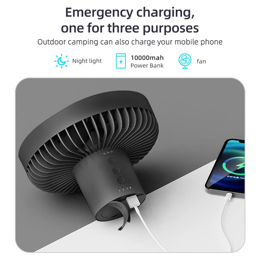 Camping Fan Light USB Tripod Hanging