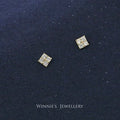 Gold-Plated Sterling Silver Carbink Square Stud Earrings