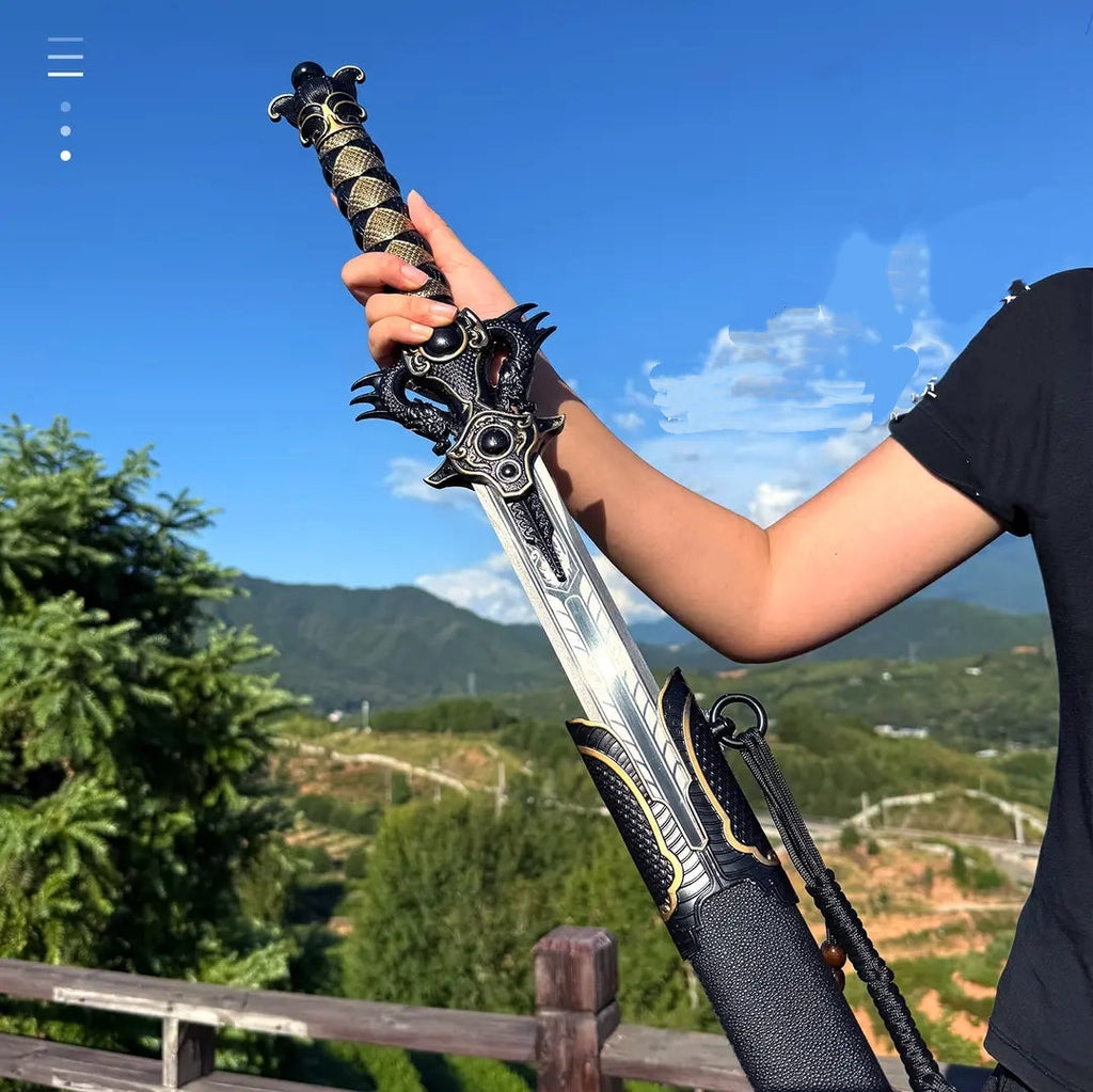 Black Mofeng Sword From Longquan City One-piece High Manganese Steel Collectible Cold Weapon Unsharpened Not For Self-Defense