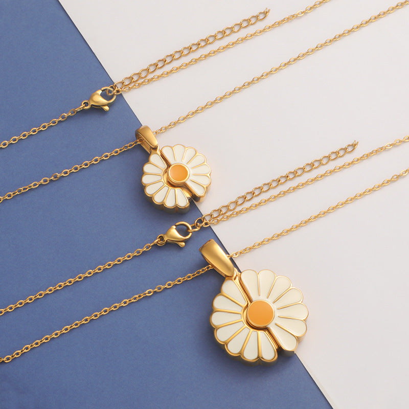 Stainless Steel Sunflower Pendant