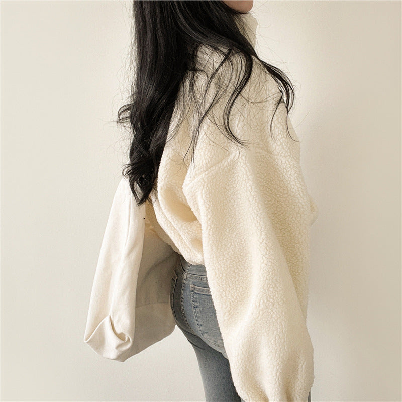 Women's Thermal Faux Fur Zip Cardigan