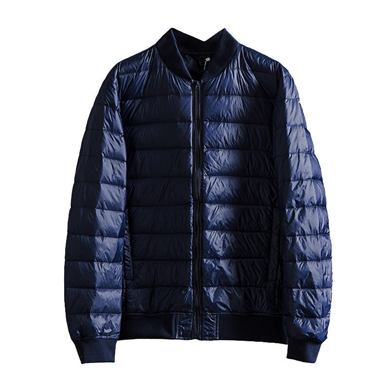 Lightweight Down Jacket With A Baseball Collar