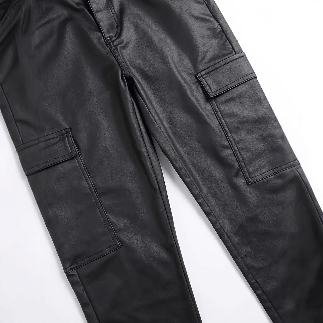 Mens Windproof PU Pants For Motorcycle And Outdoor Riding