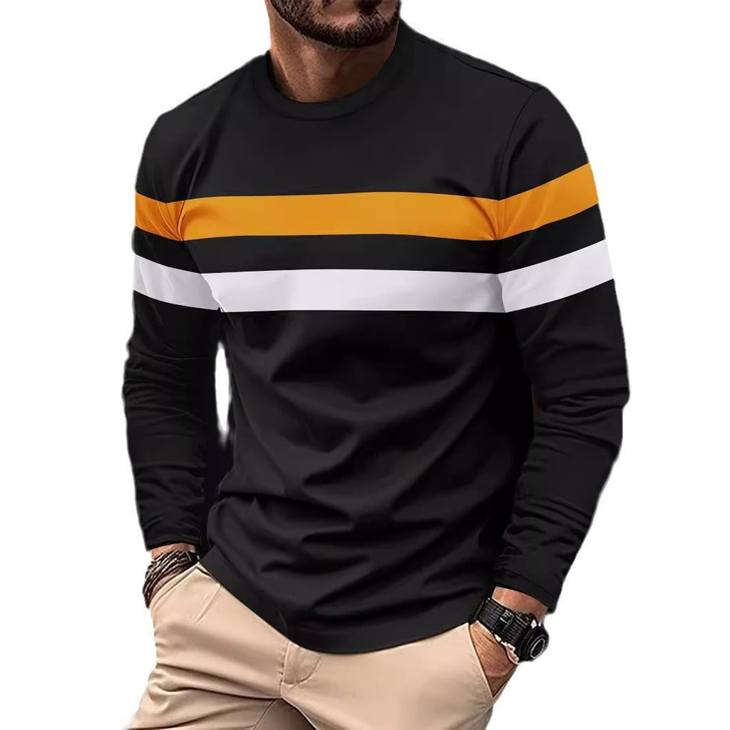 Men's Casual Round Neck Long Sleeve Tee