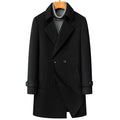 Arrival Long Double-Faced Wool Coat With Detachable Goose Down Lining And Double-Breasted Design