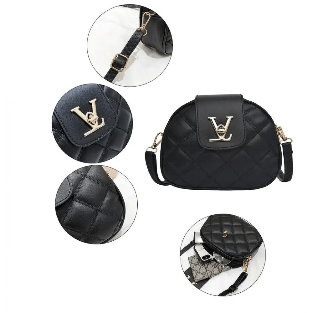 Black Beauty Women's Shoulder Crossbody Bag For Females Fashionable Handbag PU Famous Designer Clutch