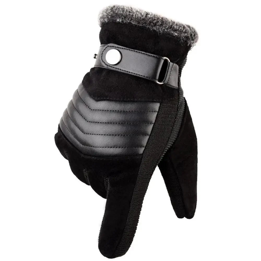 Black Men Leather Touchscreen Gloves Winter Retro Driving Comfortable Warm Gloves Elegant Design Men Fashion Outdoor Gloves Cold Weather Gloves For Cycling & Driving
