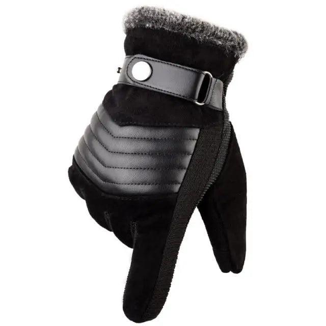 Black Men Leather Touchscreen Gloves Winter Retro Driving Comfortable Warm Gloves Elegant Design Men Fashion Outdoor Gloves Cold Weather Gloves For Cycling & Driving
