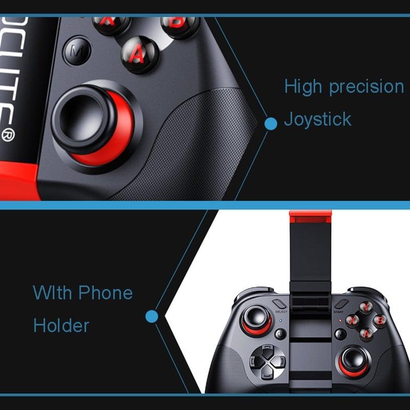 Black Solid Bluetooth Joystick Smartphone Trigger Gamepad Controller Compatible With TV PC Laptop