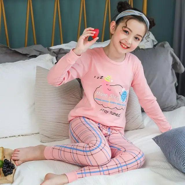 Boys Girls Sleepwear Winter Cotton Pajamas Sets Children Home Wear For Boy Pajamas Kids Nightwear Teenage Pajamas Clothes Sleepwear Suit Comfortable Thin Leisure Sleep Lounge Sleepwear for Adults Women Jogging Home wear