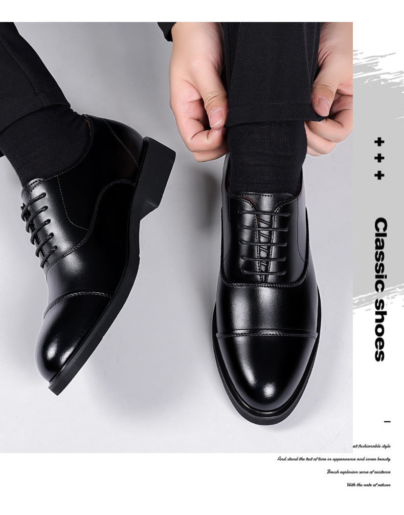 Men's Height Increasing Leather Wedding Shoes