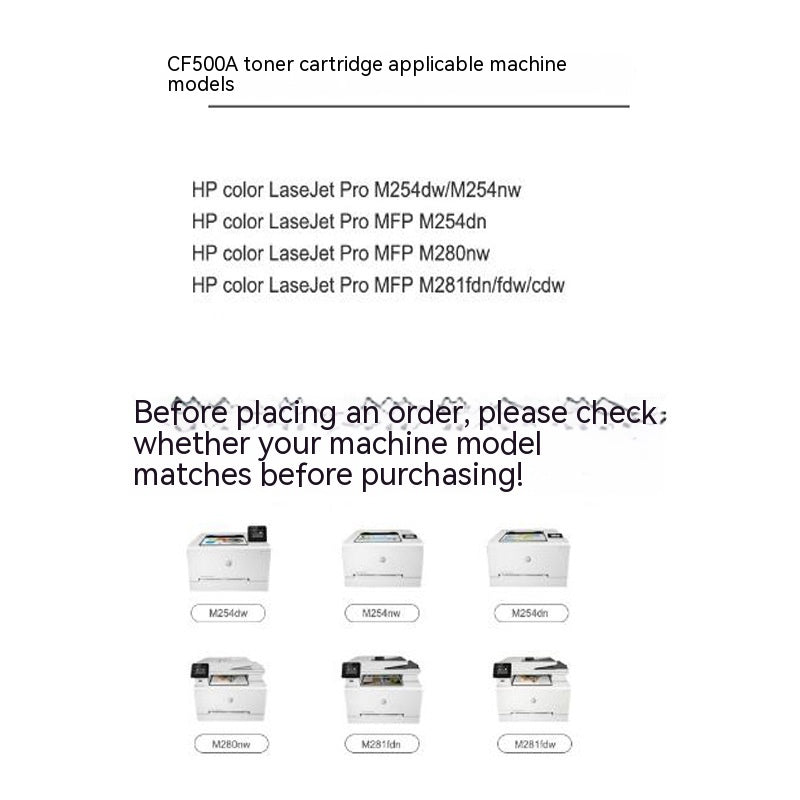 Toner Cartridges for M281fdw, M280nw, M254dwnw - CF500A (202A) and CF540