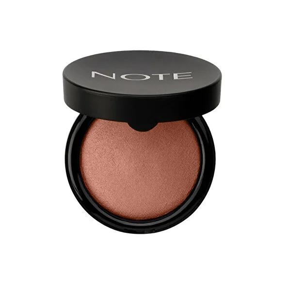 Note Baked Highlighter Blush: Vintage Pink Shimmering Blush for Radiant, Healthy Glow | Macadamia Oil Infused