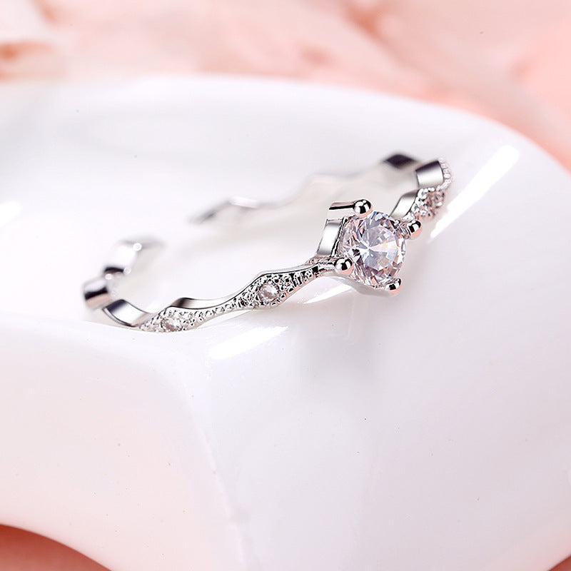 Rhombus Zircon Open Index Finger Ring