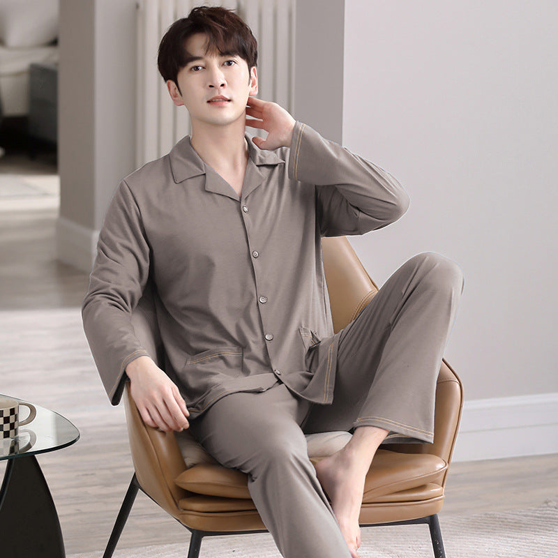 Pajamas Men's Modal Cardigan Long Sleeve Casual Homewear Suit