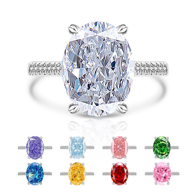 Female Versatile Casual Papalacha High Carbon Diamond Ice Flower Ring