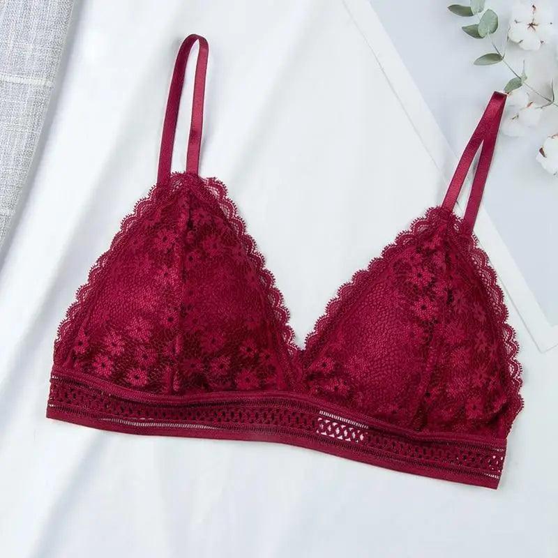 Charming Floral Lace Bra Top For Women Push Up Female Lingerie breathable Bralette Removable Pad Thin Fashion New Wireless Bras