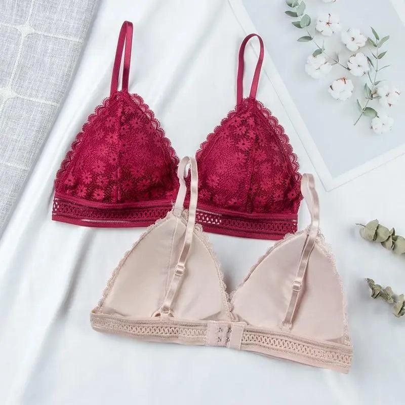 Charming Floral Lace Bra Top For Women Push Up Female Lingerie breathable Bralette Removable Pad Thin Fashion New Wireless Bras