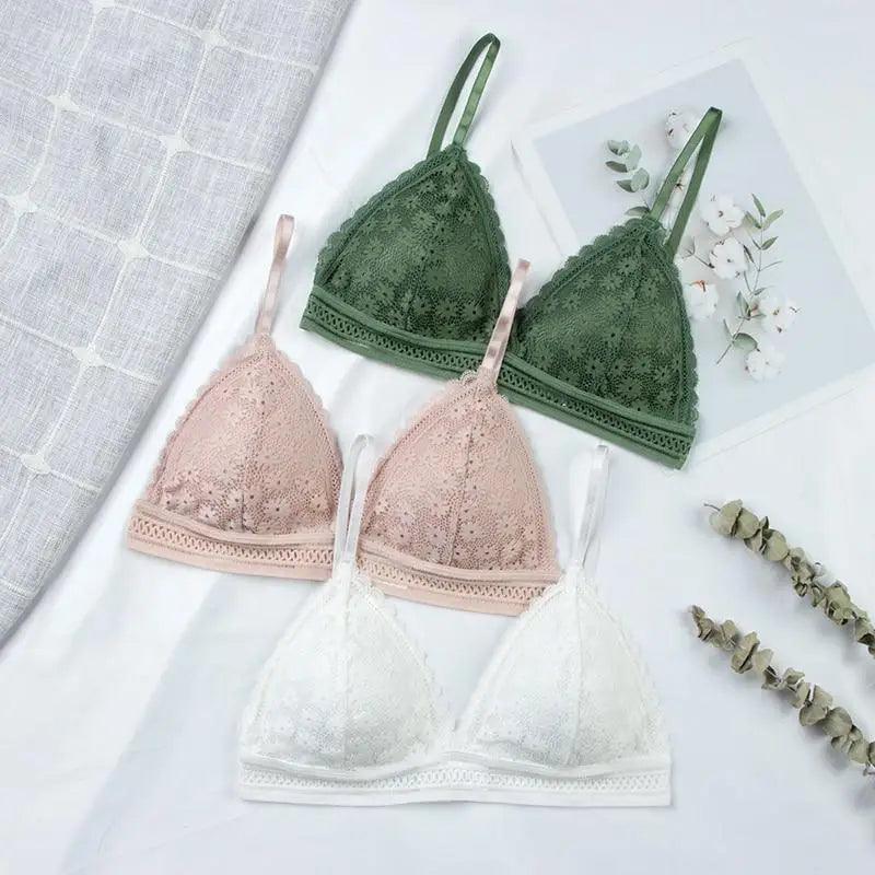 Charming Floral Lace Bra Top For Women Push Up Female Lingerie breathable Bralette Removable Pad Thin Fashion New Wireless Bras