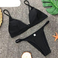 Colors Solid Bikini Set Push Up Swimwear Two Piece Swimsuit Swimwear Halter String Triangle Bikini Sets Women Swimsuit Low Waist Halter Two Pieces Bathing Suit